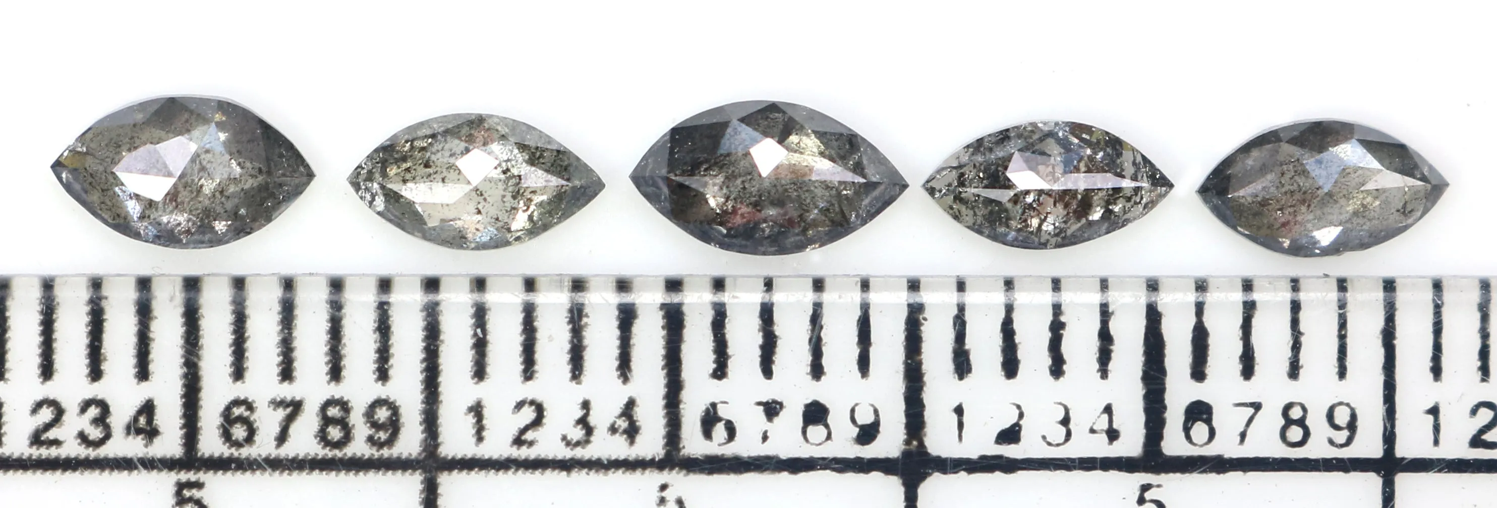 Natural Loose Marquise Salt And Pepper Diamond Black Grey Color 1.03 CT 5.82 MM Marquise Shape Rose Cut Diamond KDL2665