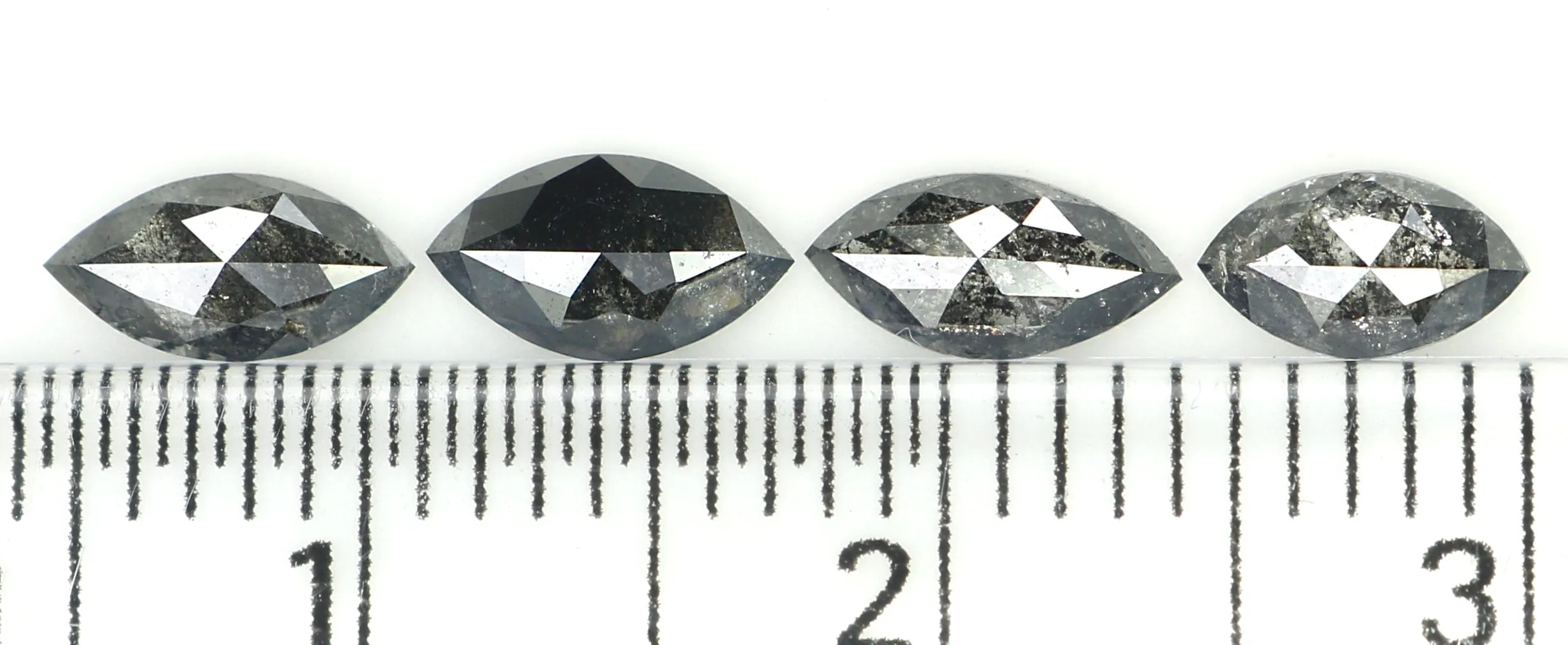 Natural Loose Marquise Salt And Pepper Diamond Black Grey Color 1.06 CT 5.75 MM Marquise Shape Rose Cut Diamond KDL1316