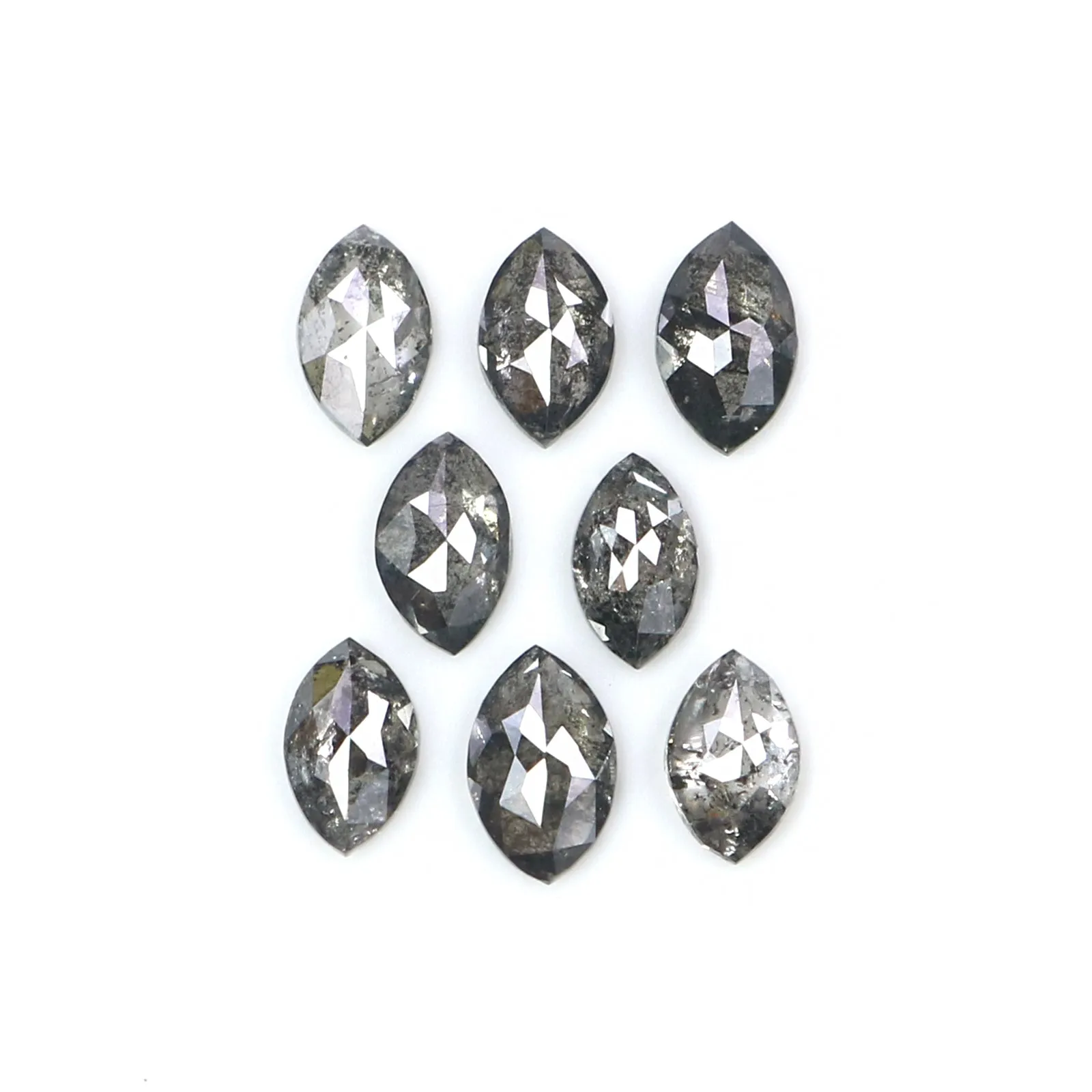 Natural Loose Marquise Salt And Pepper Diamond Black Grey Color 1.12 CT 4.26 MM Marquise Shape Rose Cut Diamond KDL2666