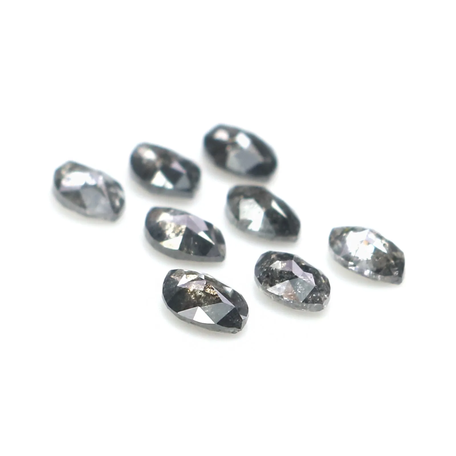 Natural Loose Marquise Salt And Pepper Diamond Black Grey Color 1.12 CT 4.26 MM Marquise Shape Rose Cut Diamond KDL2666