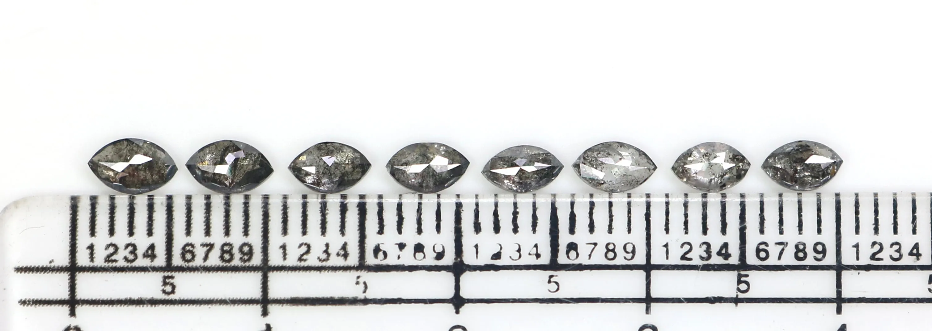 Natural Loose Marquise Salt And Pepper Diamond Black Grey Color 1.12 CT 4.26 MM Marquise Shape Rose Cut Diamond KDL2666