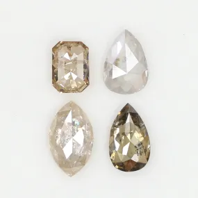 Natural Loose Mix Shape Diamond Grey Brown Color 0.96 CT 4.11 MM Mix Shape Shape Rose Cut Diamond KDL1974