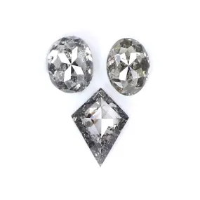 Natural Loose Mix Shape Salt And Pepper Diamond Black Grey Color 0.77 CT 4.25 MM Mix Shape Shape Rose Cut Diamond L559