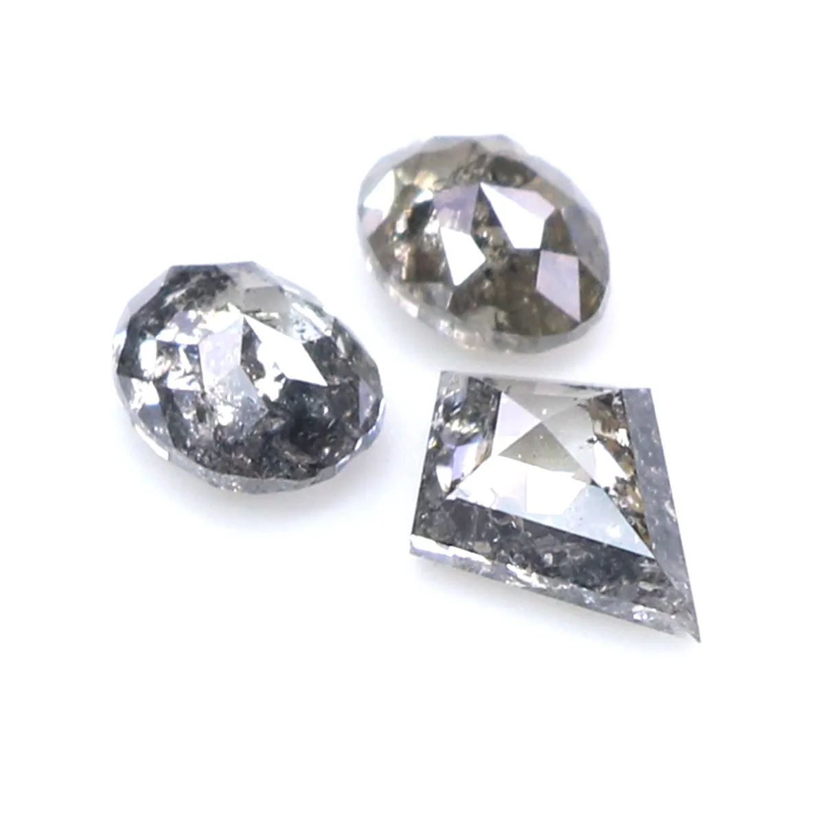 Natural Loose Mix Shape Salt And Pepper Diamond Black Grey Color 0.77 CT 4.25 MM Mix Shape Shape Rose Cut Diamond L559