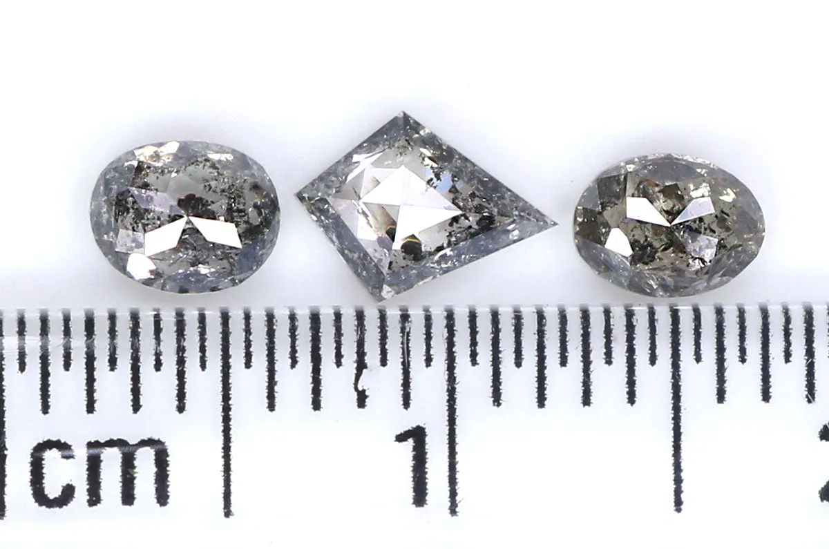 Natural Loose Mix Shape Salt And Pepper Diamond Black Grey Color 0.77 CT 4.25 MM Mix Shape Shape Rose Cut Diamond L559