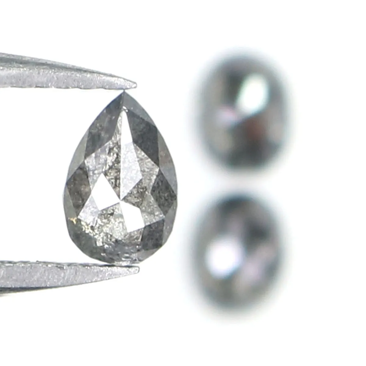 Natural Loose Mix Shape Salt And Pepper Diamond Black Grey Color 0.81 CT 4.46 MM Mix Shape Rose Cut Diamond KDL2446