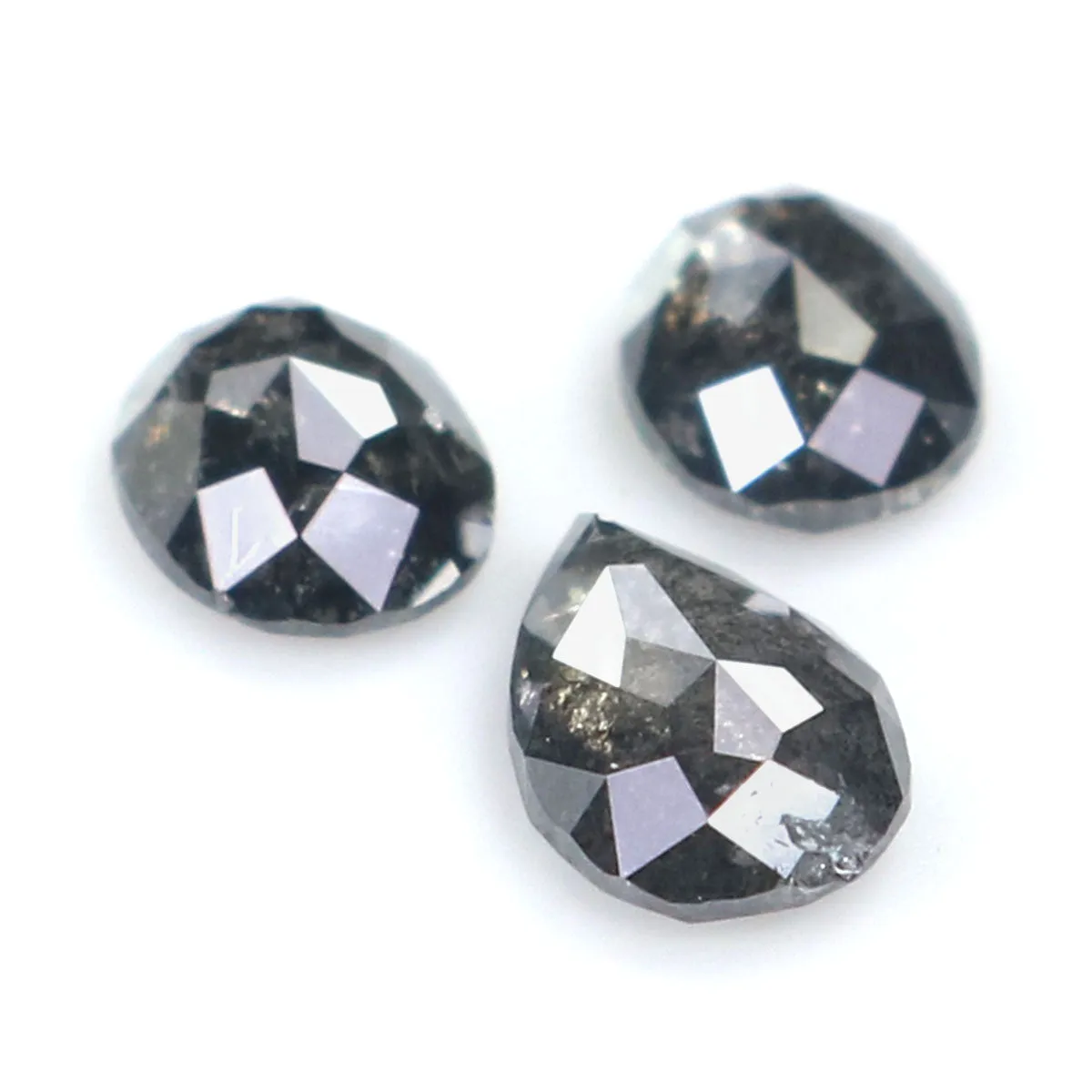 Natural Loose Mix Shape Salt And Pepper Diamond Black Grey Color 0.81 CT 4.46 MM Mix Shape Rose Cut Diamond KDL2446