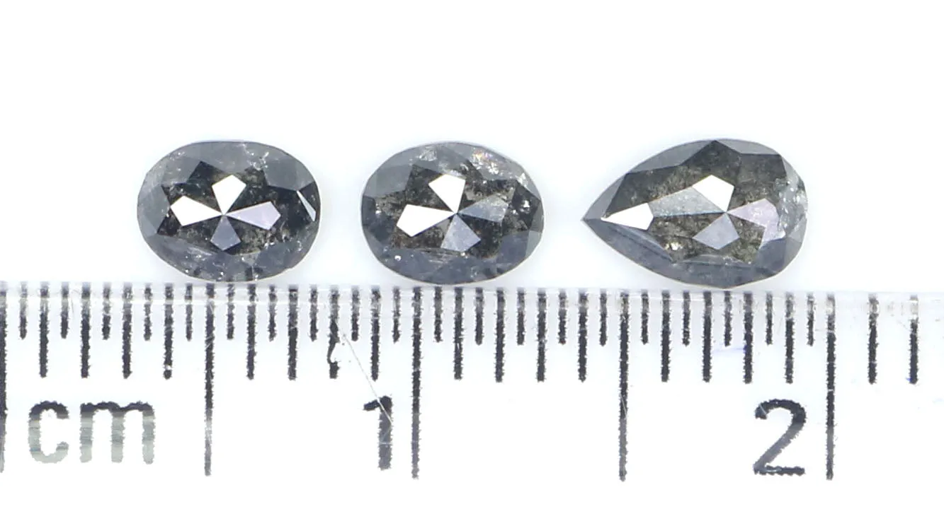 Natural Loose Mix Shape Salt And Pepper Diamond Black Grey Color 0.81 CT 4.46 MM Mix Shape Rose Cut Diamond KDL2446