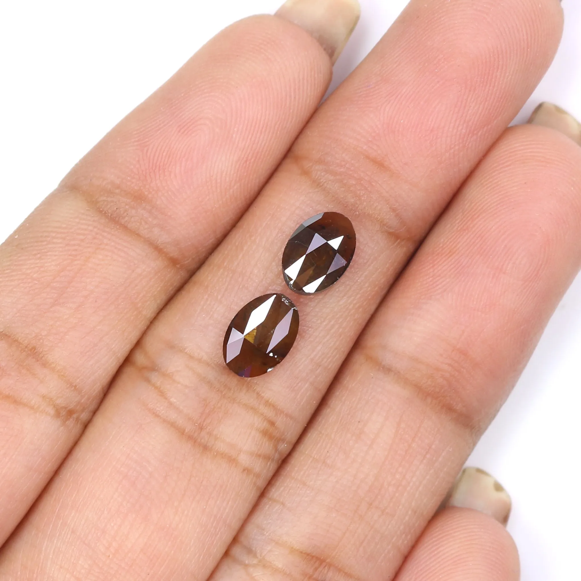 Natural Loose Oval Diamond Brown Color 1.62 CT 7.30 MM oval Rose Cut Shape Diamond KR1664