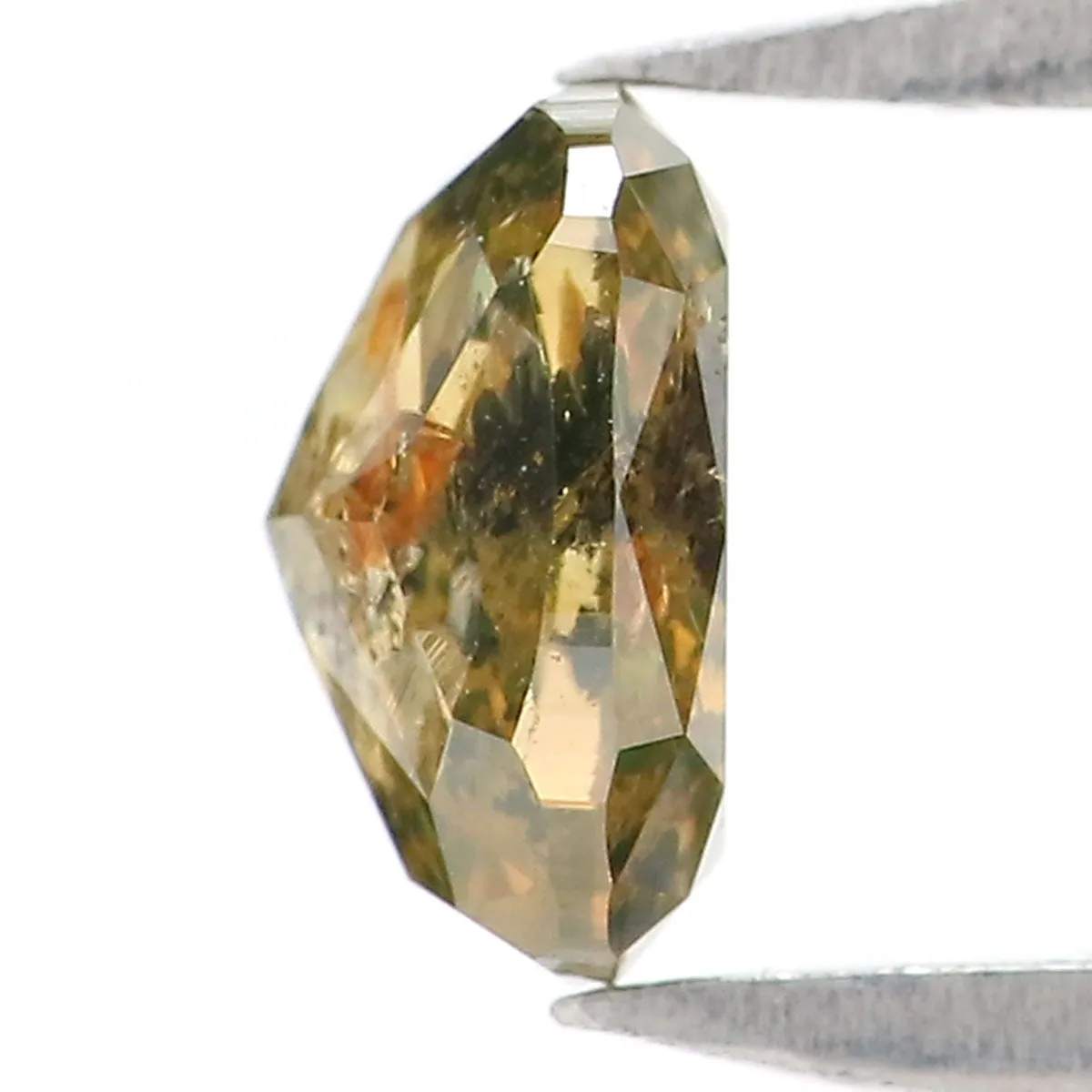 Natural Loose Oval Diamond Brown Green Color 0.40 CT 5.13 MM Oval Rose Cut Shape Diamond KR917