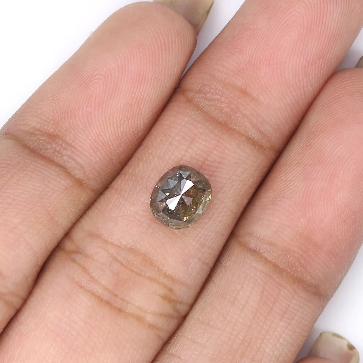 Natural Loose Oval Diamond Grey Color 1.39 CT 6.70 MM Oval Rose Cut Shape Diamond L7271