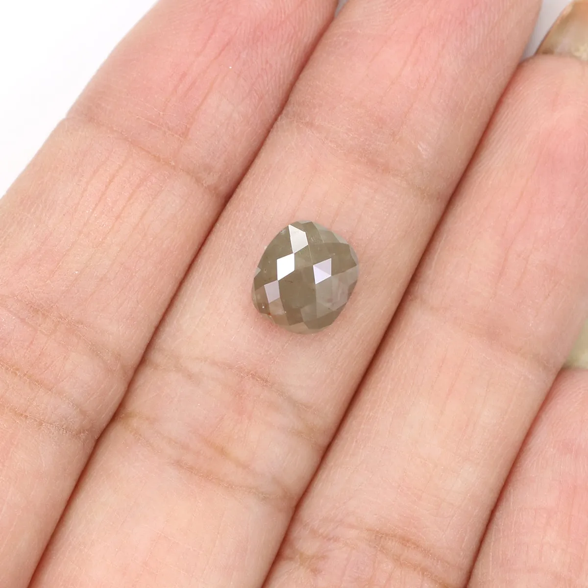 Natural Loose Oval Diamond Grey Color 1.90 CT 8.00 MM Oval Rose Cut Shape Diamond L7824