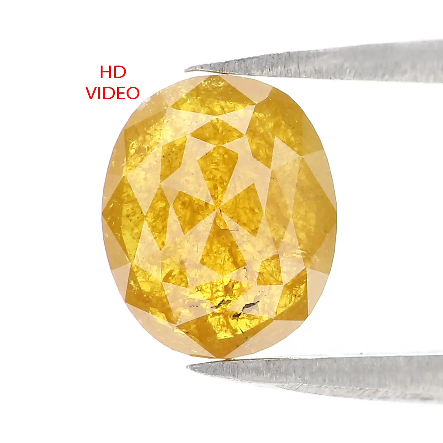 Natural Loose Oval Diamond Yellow Color 1.27 CT 8.08 MM Oval Rose Cut Shape Diamond L2648