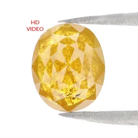 Natural Loose Oval Diamond Yellow Color 1.27 CT 8.08 MM Oval Rose Cut Shape Diamond L2648