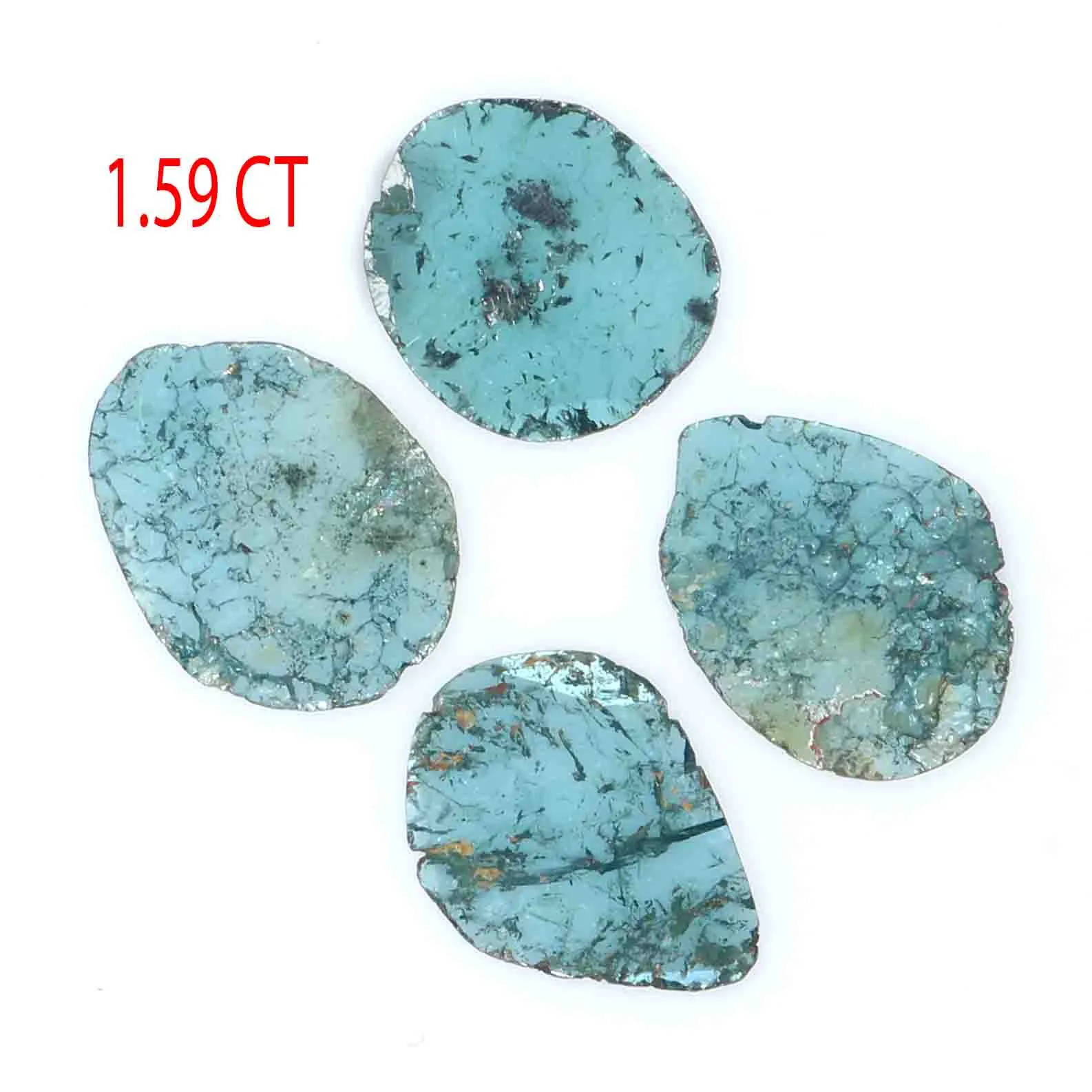 Natural Loose Slice Blue Color Diamond 1.59 CT 9.20 MM Slice Shape Rose Cut Diamond L777