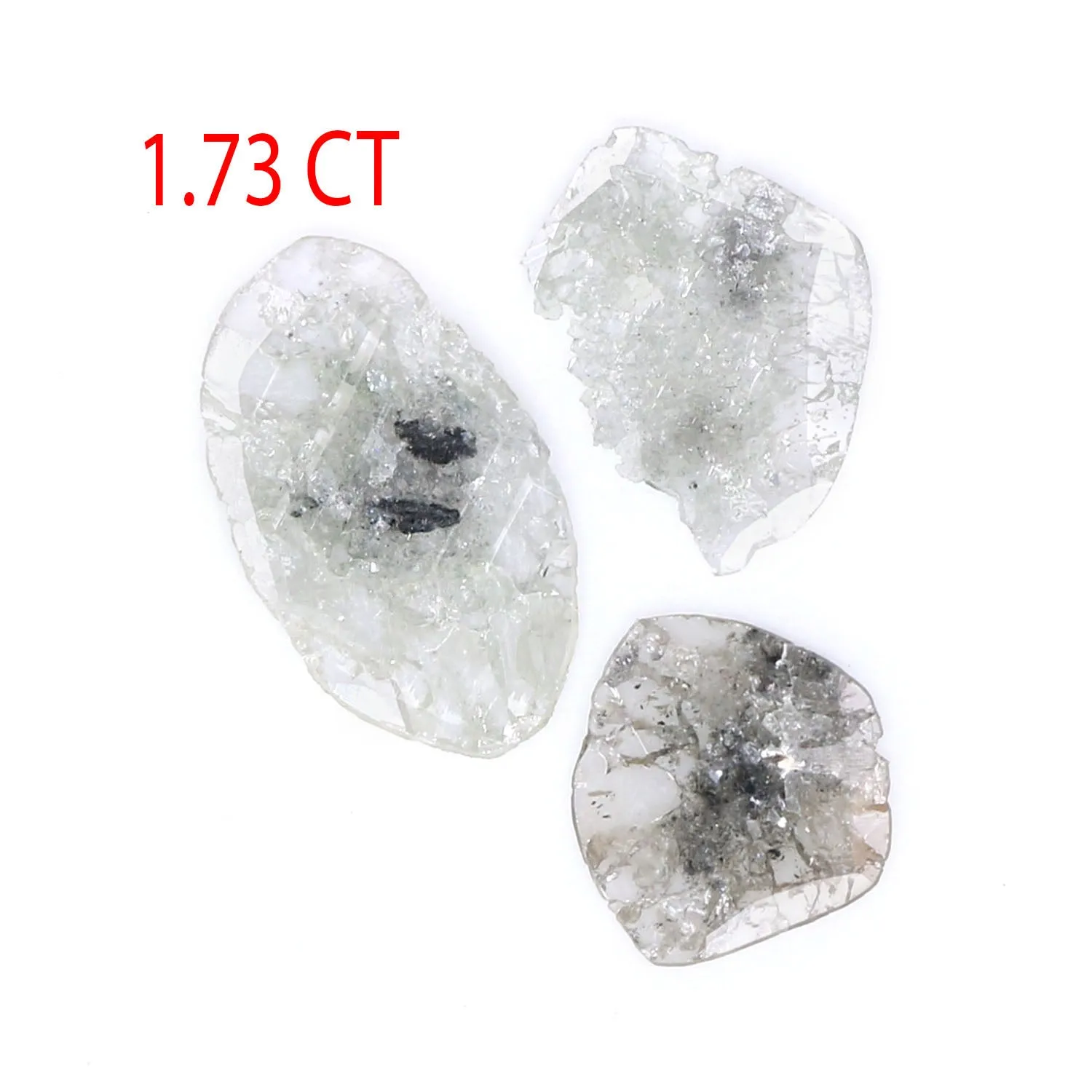 Natural Loose Slice Diamond Grey Color 1.73 CT 8.90 MM Slice Shape Rose Cut Diamond L6351