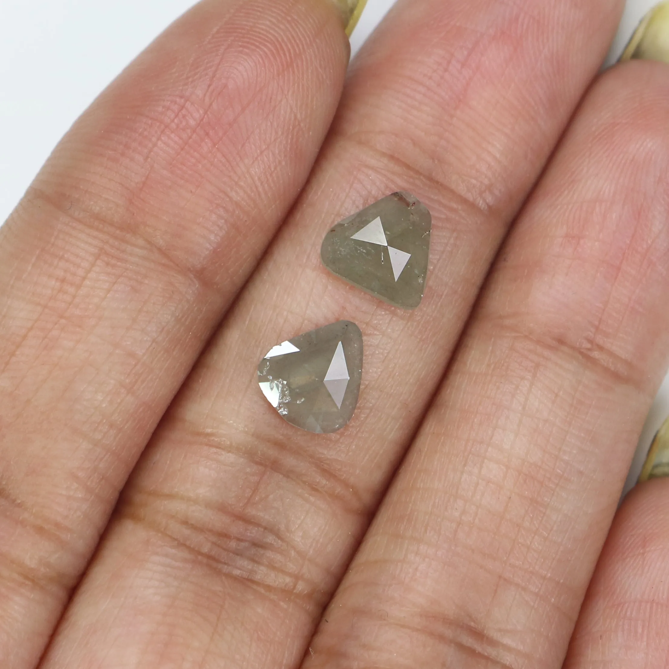 Natural Loose Slice Grey Color Diamond 1.45 CT 7.67 MM Slice Shape Rose Cut Diamond KR2603