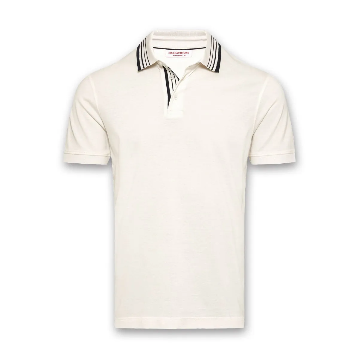 Orlebar Brown - Dominic Stripe Polo in White Sand