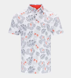 PINEAPPLE SKULLZ POLO - WHITE / ORANGE