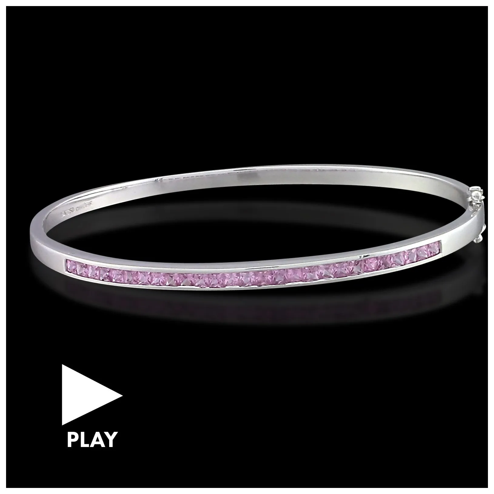 Pink Sapphire Gold Bangle