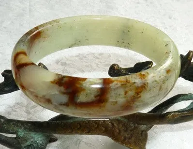 Precious Earth Chinese River Jade Bangle Bracelet 60mm (NJ2550)