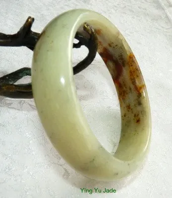 Precious Earth Chinese River Jade Bangle Bracelet 60mm (NJ2550)