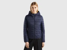 Puffer jacket with recycled wadding - Dark Blue | Benetton