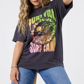 Pura Vida Surf Camp Ss Crew Tee In Vintage Black