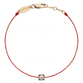 REDLINE CUBE String Bracelet For Women with 0.10ct Round Diamond in Rose Gold Bezel Setting 0.10克拉圓形鑽石玫瑰金繩制女士手鏈