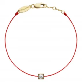 REDLINE CUBE String Bracelet For Women with 0.10ct Round Diamond in Yellow Gold Bezel Setting 0.10克拉圓形鑽石黃金繩制女士手鏈