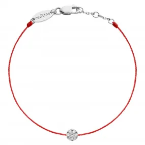 REDLINE SO ILLUSION String Bracelet For Women with 0.10ct Round Diamond in White Gold Cluster Setting 0.10克拉圓形鑽石白金繩制女士手鏈