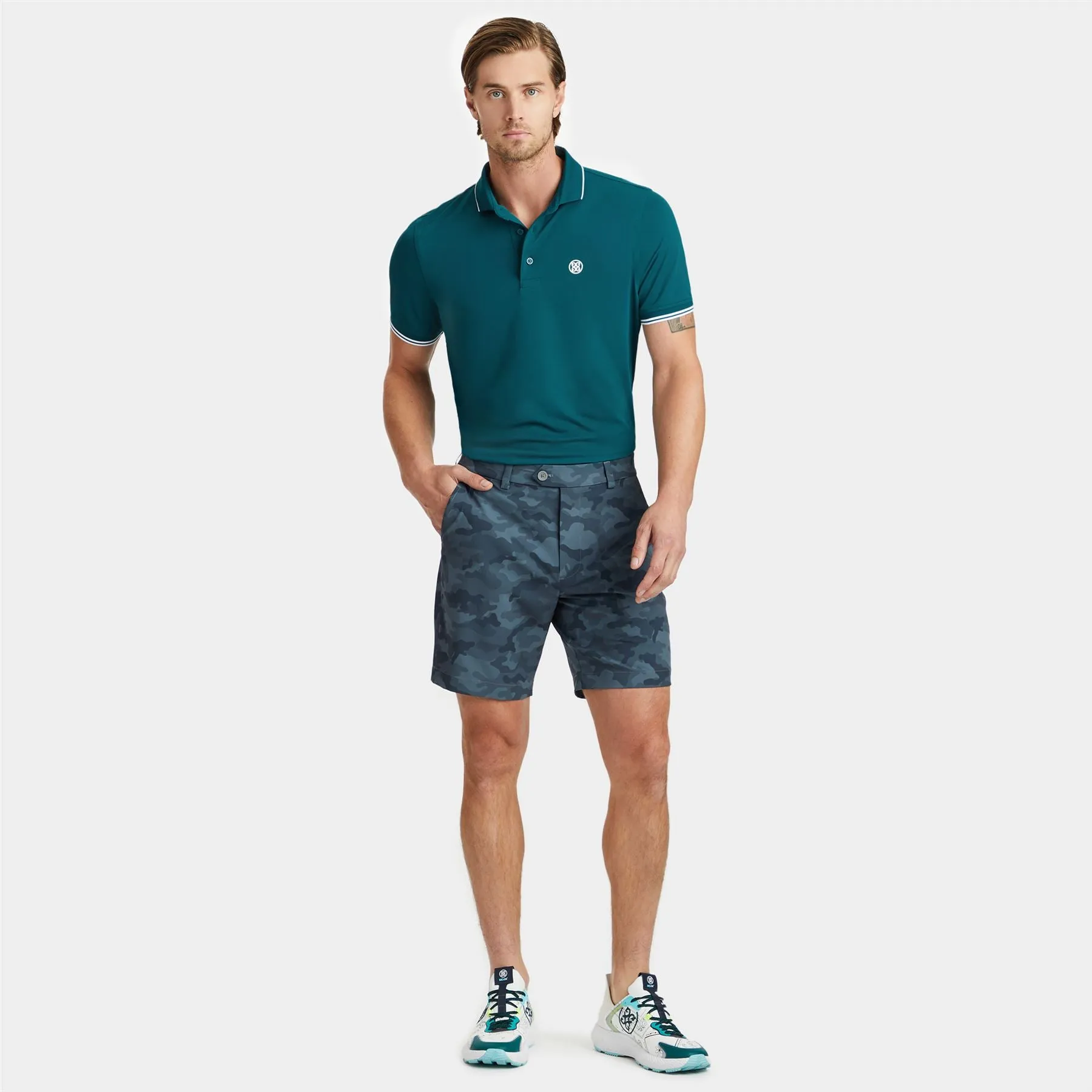 Rib Collar Tech Pique Polo Spruce Green - SS24