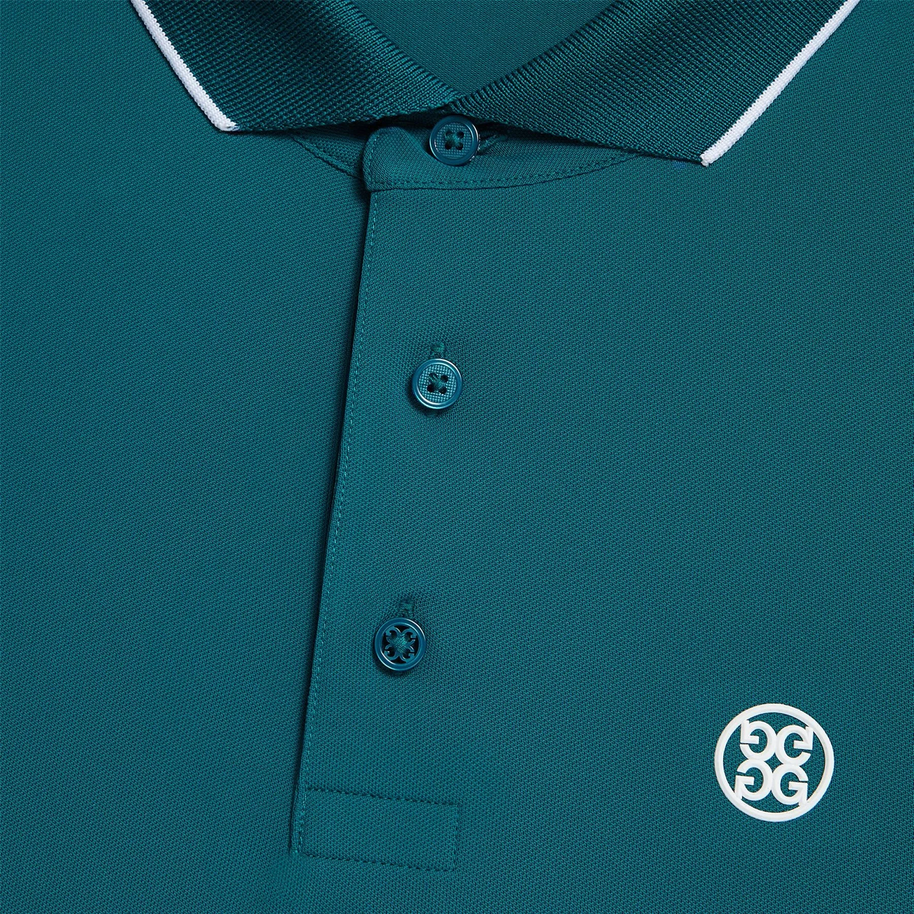 Rib Collar Tech Pique Polo Spruce Green - SS24