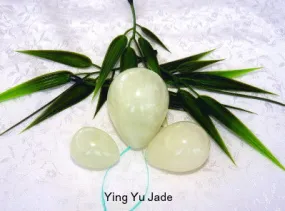 Sale-Women's Wellness Sale - Set Three Yin Light Green Jade Yoni Eggs for Women-Drilled Hole-Kegel Exercise