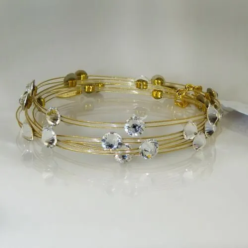 Seasonal Whispers Bangles Set of 4 in Gold Gold Swarovski Crystals 3864