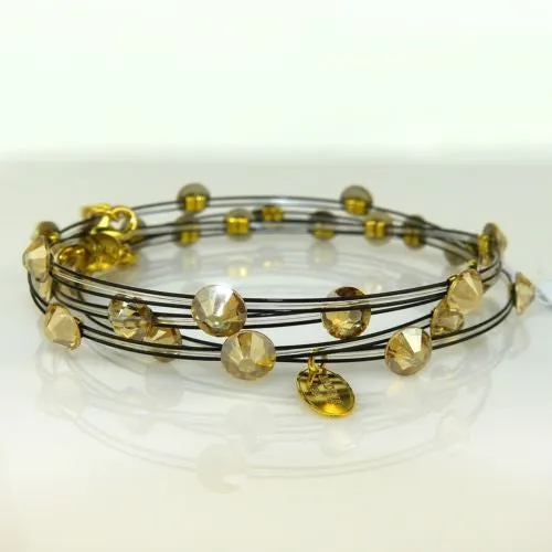 Seasonal Whispers Bangles Set of 4 in Gold Gold Swarovski Crystals 3864