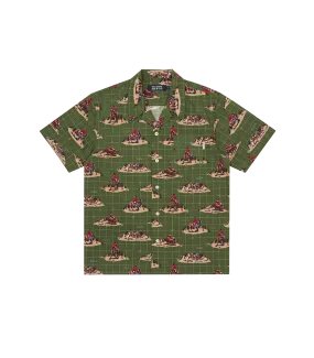 SPACE HUNT CAMP COLLAR SHIRT - GREEN