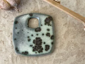 Square Pendant, Grey Pendant, Spotted Pendant, Porcelain Ceramic Pendant, Jewelry Making Components