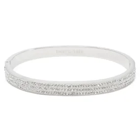 Stainless Steel Crystal Pave Band Bracelet