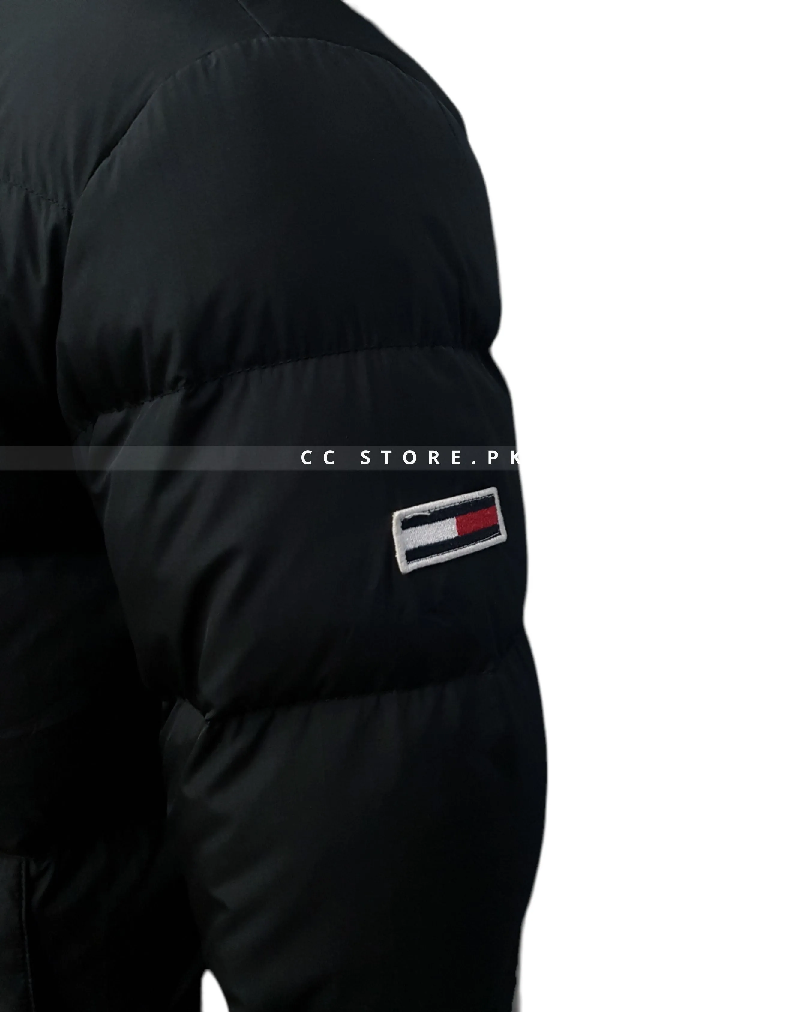 TH Black Puffer Jacket with Removable Hood