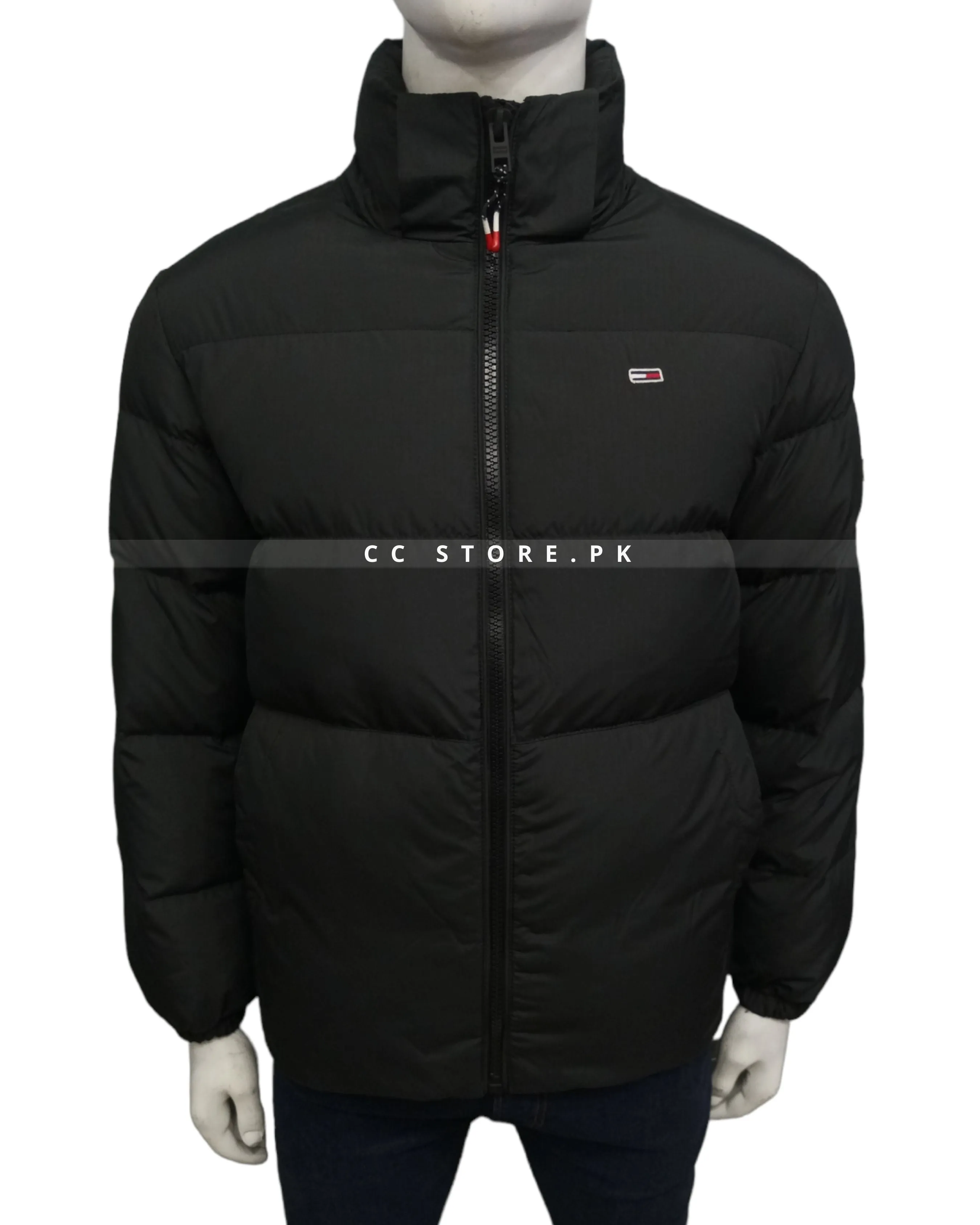 TH Black Puffer Jacket with Removable Hood