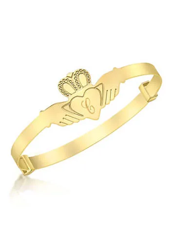 Tuscany Gold 9ct Yellow Gold Claddagh Expandable Baby Bangle | Kaleidoscope