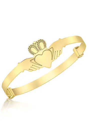 Tuscany Gold 9ct Yellow Gold Claddagh Expandable Baby Bangle | Kaleidoscope