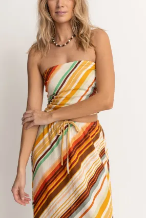 Viva Stripe Strapless Top Natural