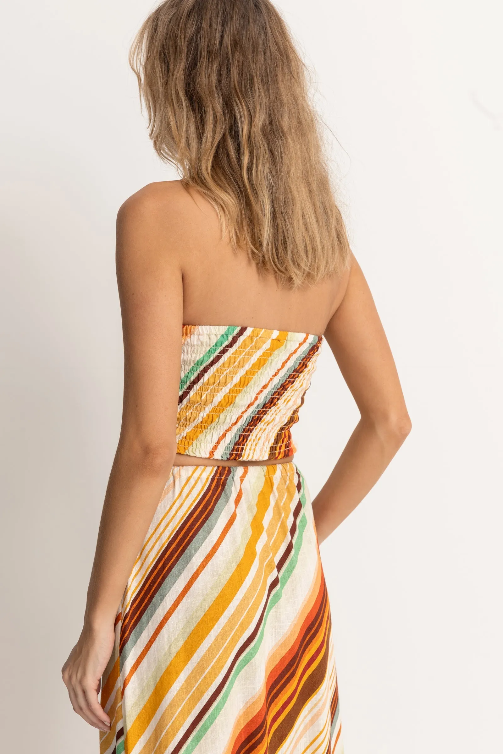 Viva Stripe Strapless Top Natural