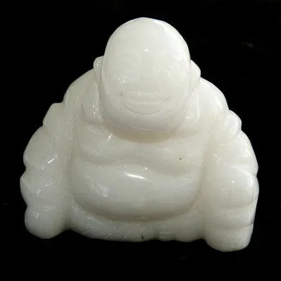 White Jade Buddha Carving-Protect, Bless Fits in Your Palm