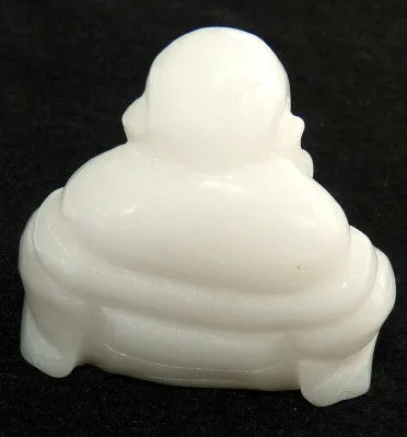 White Jade Buddha Carving-Protect, Bless Fits in Your Palm