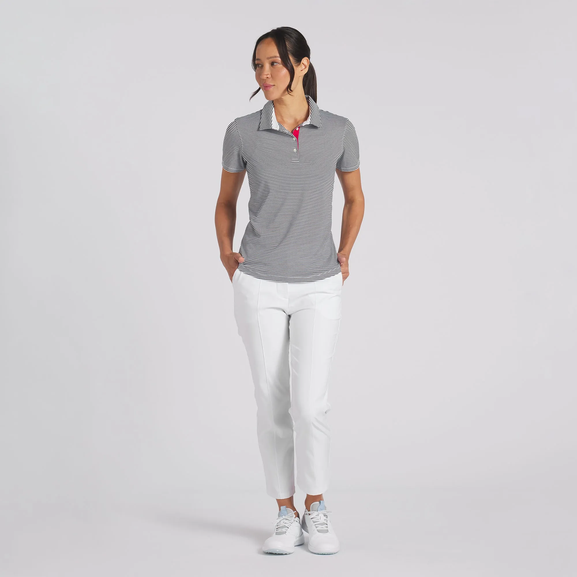 Women's Volition Pique Stripe Golf Polo