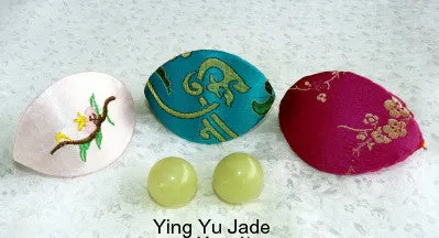 Women's Wellness Sale- Pair Green Jade Ben Wa Kegel Balls  Drilled with Hole + Silk Fortune Cookie