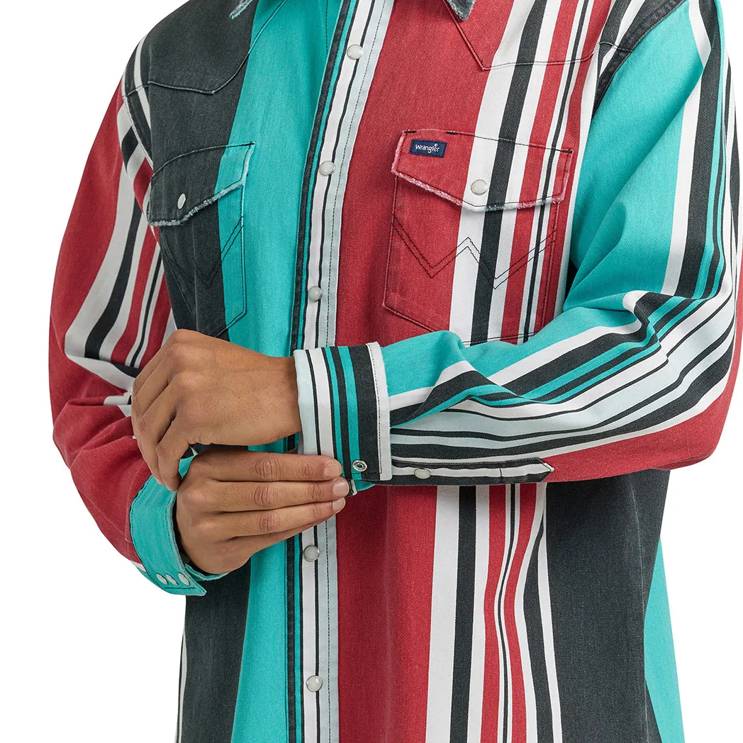 Wrangler Men's Multi Stripe Long Sleeve Shirt